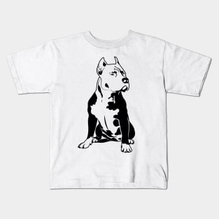 Black Pitbull Design Kids T-Shirt